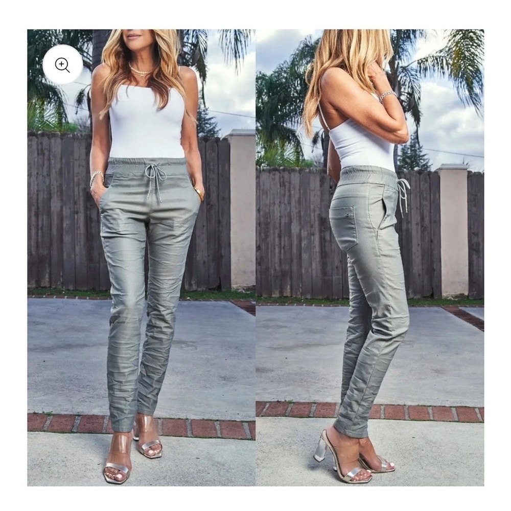 BEVY FLOG White Track Pants with Tapered Fit